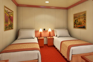 Inside cabin on Carnival Glory