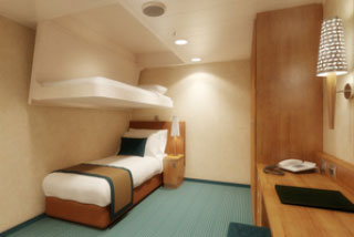 Inside cabin on Carnival Breeze