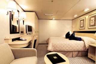 Inside cabin on Queen Victoria