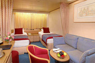Inside cabin on Volendam